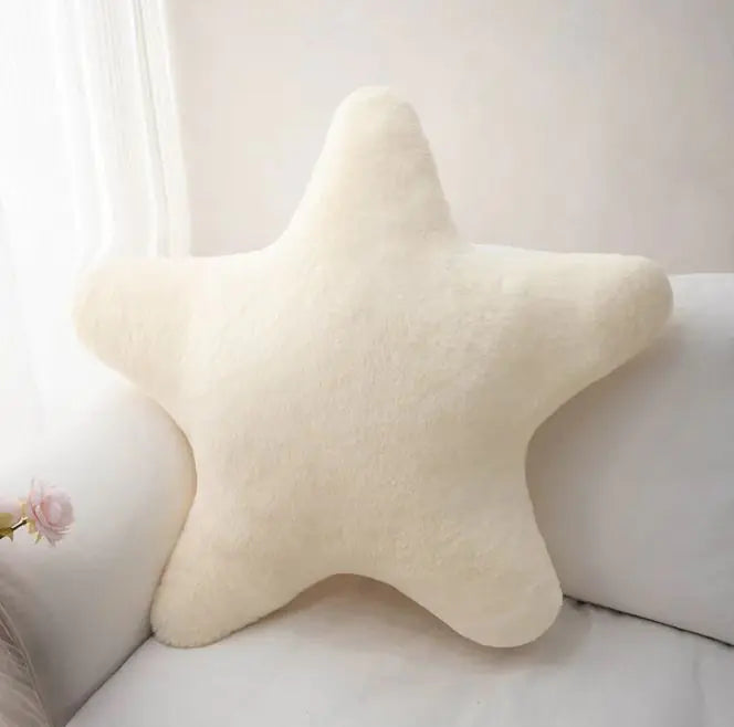 Almohada con estampado de estrellas, almohada de felpa súper suave y linda