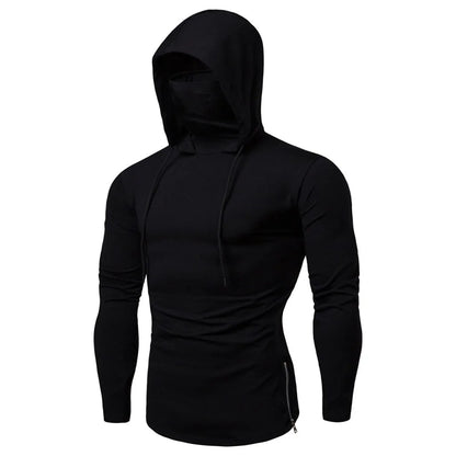 Sudadera con capucha deportiva para correr y fitness para hombre con mascarilla: comodidad informal con estilo