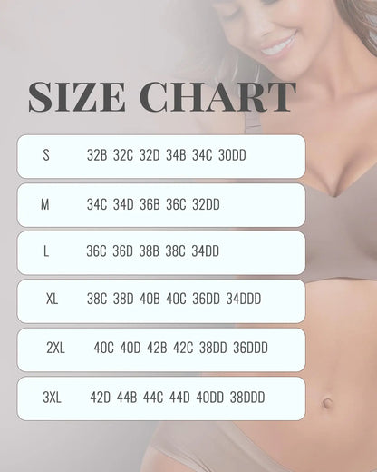 V Neck Wireless Bras for Women No Underwire Lightly Lift Womens Bras Soft Comfort Seamless Bralettes 3X-Large Pure Black