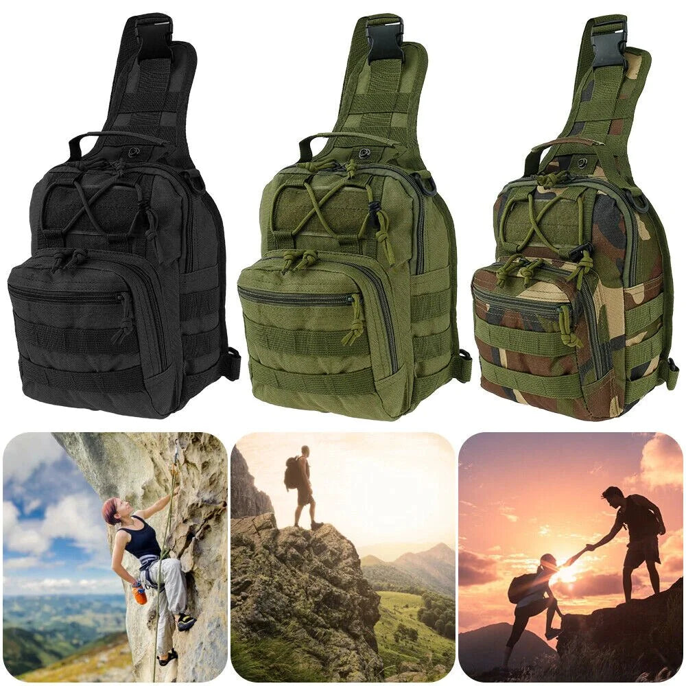 Herren-Rucksack, taktischer Sling-Schultertasche, Molle, Reise-Brusttasche, Outdoor-Wandern