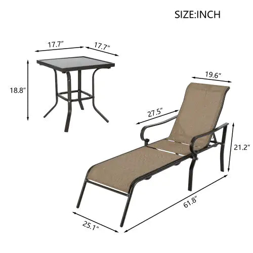 Juego de 3 sillas de terraza