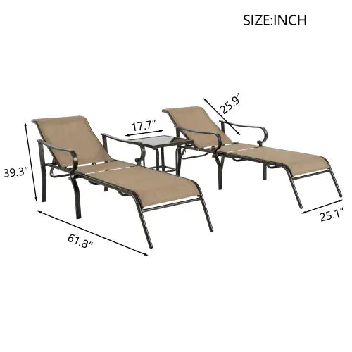 Juego de 3 sillas de terraza