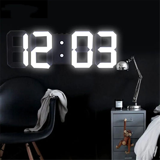 3D LED Digital Wall Clock for Home