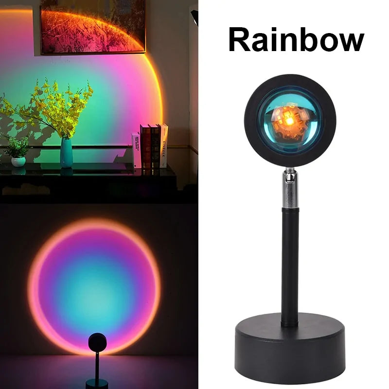 Sunset Projector Lamp: USB-Powered Colorful Atmosphere Night Light