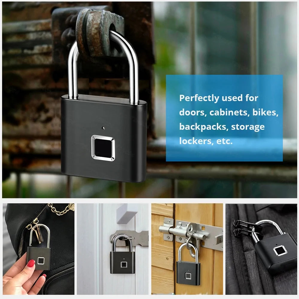 Keyless USB Rechargeable Fingerprint Padlock