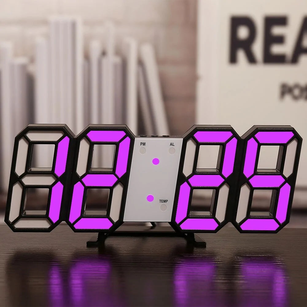 Reloj de pared digital LED 3D para el hogar