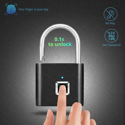 Keyless USB Rechargeable Fingerprint Padlock