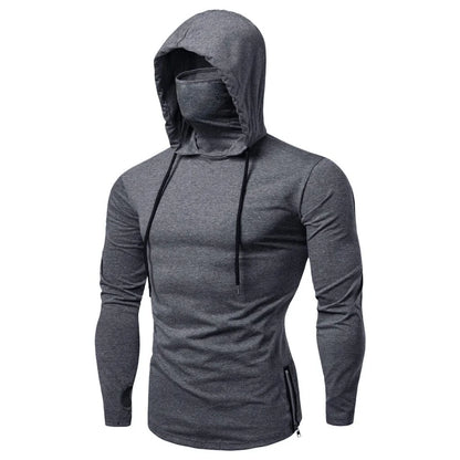 Sudadera con capucha deportiva para correr y fitness para hombre con mascarilla: comodidad informal con estilo