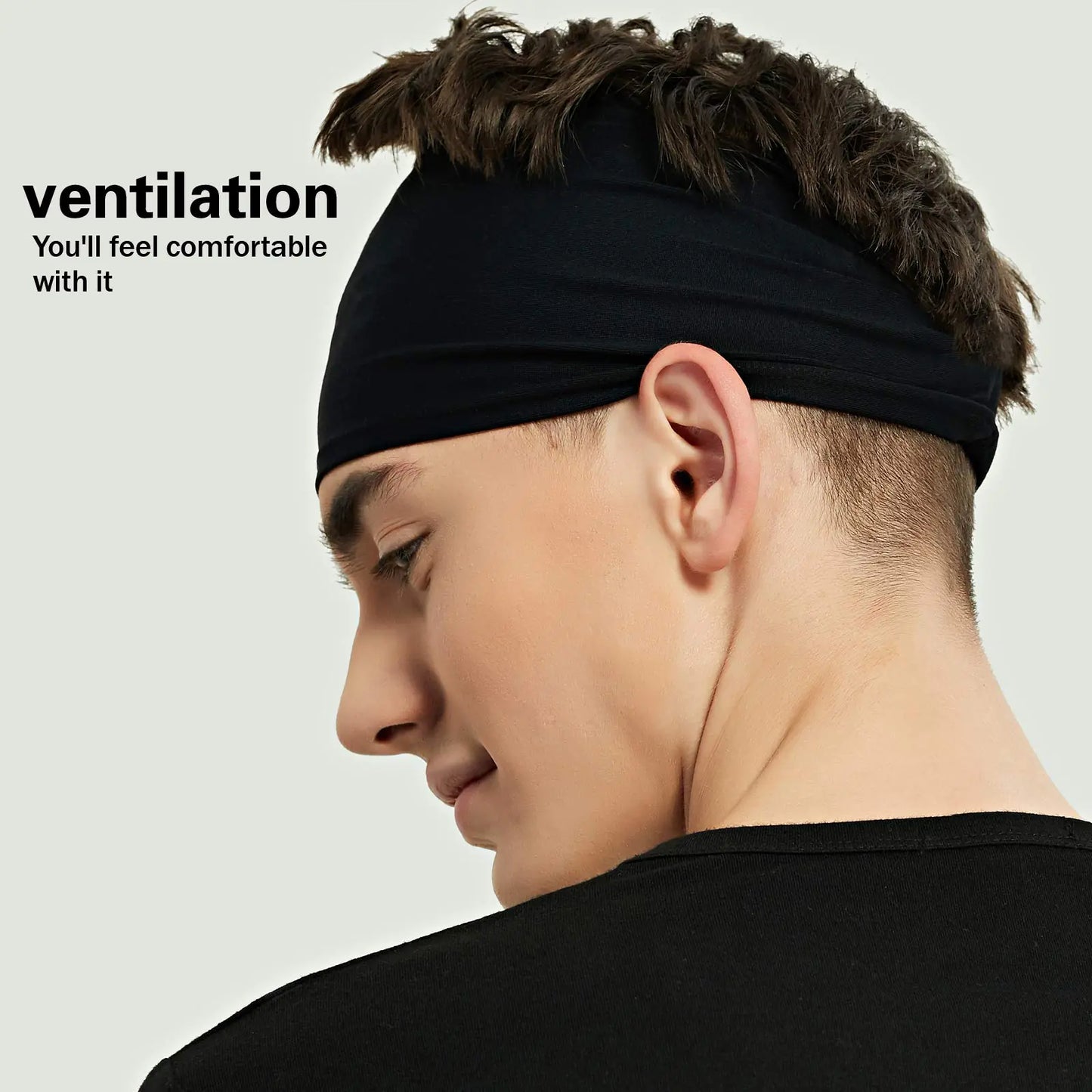 Sports Headbands for Men (5 Pack),Moisture Wicking Workout Headband