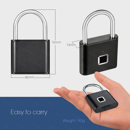 Candado de huella dactilar recargable por USB sin llave