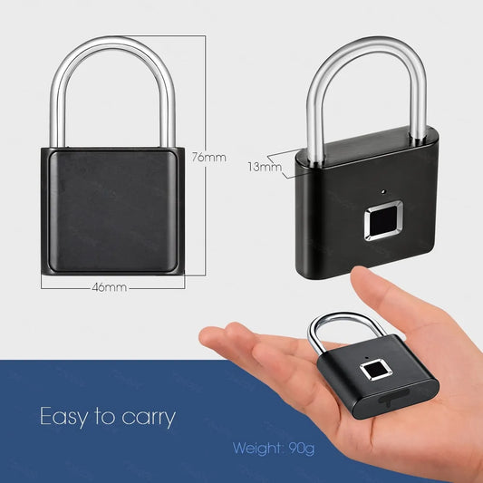 Keyless USB Rechargeable Fingerprint Padlock